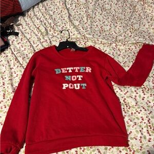 Red Kids Sweatshirt - Better Not Pout